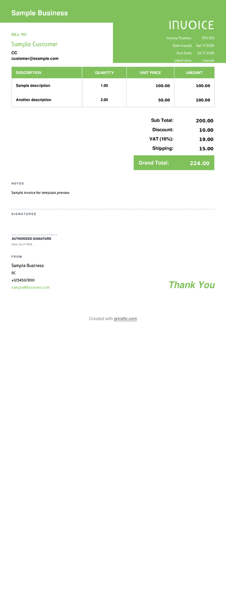 Modern Receipt